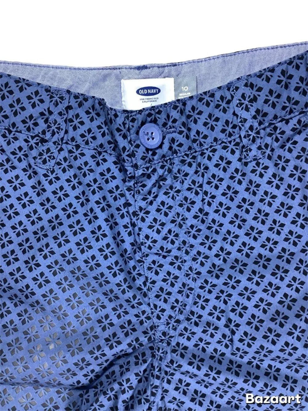Old Navy Boys Bermuda Shorts Size 10 Geometric Diamond Built-In Belt